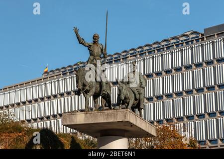 Das Don Quixote und Sancho Panza Denkmal in Brüssel, Belgien Stockfoto