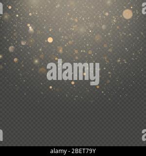 Overlay-Effekt Glitzer Gold Licht Glanz-Effekt auf transparentem Hintergrund. EPS 10 Stock Vektor
