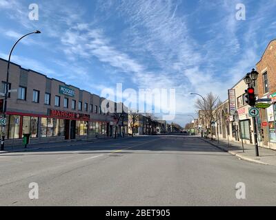 Covid19 leere Straßen, Montreal Stockfoto