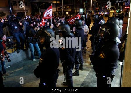 Europäischer Generalstreik.einige Mitglieder der Riot-Polizei.November 14,2012. (ALTERPHOTOS/Carlos Rojo) /NortePhoto/nortephoto@gmail.com Stockfoto