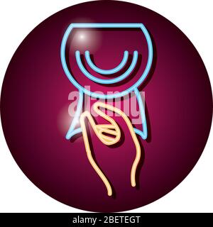 Hand ziehen Papierhandtuchrolle in Neon Licht Vektor Illustration Design Stock Vektor