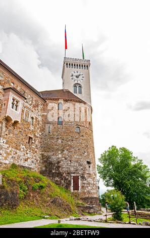 Teil der Burg von Ljubljana, Ljubljana, Slowenien Stockfoto