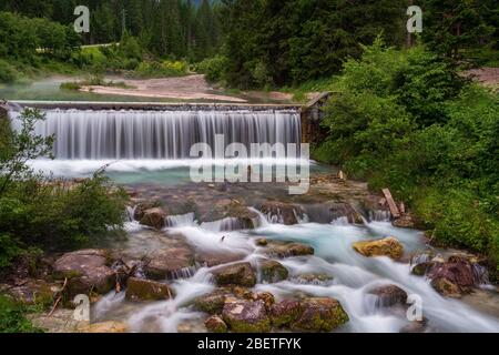 Fluss im Pustertal Stockfoto