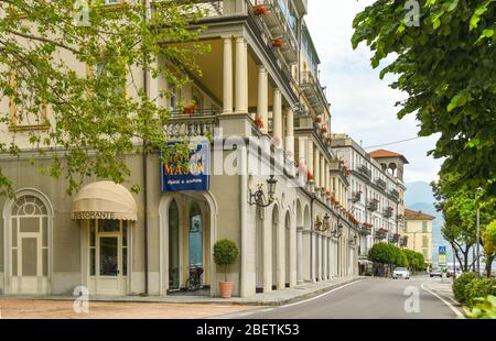 COMER SEE, ITALIEN - JUNI 2019: Außenansicht des Grand Hotel Cadenabbia am Comer See. Stockfoto