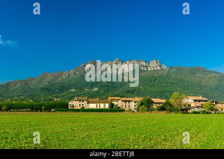 Der Gipfel von Puigsacalm, bei Vall d'en Bas, Garrotxa (Katalonien, Spanien). Stockfoto