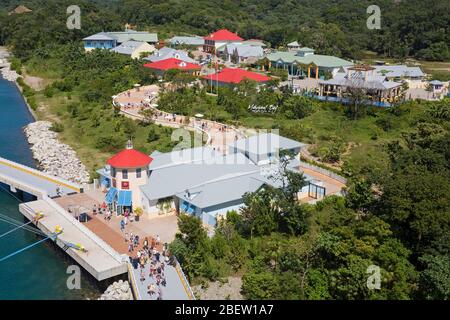 Mohogany Bay Cruise Center, Roatan Island, Honduras, Mittelamerika Stockfoto