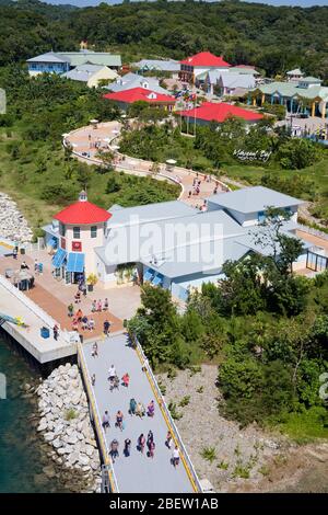 Mohogany Bay Cruise Center, Roatan Island, Honduras, Mittelamerika Stockfoto