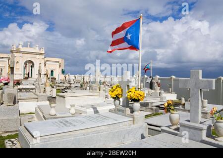 Santa Maria Magdalena Friedhof, Altstadt von San Juan, Puerto Rico Island, Vereinigte Staaten von Amerika Stockfoto