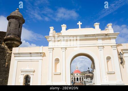 Santa Maria Magdalena Friedhof, Altstadt von San Juan, Puerto Rico Island, Vereinigte Staaten von Amerika Stockfoto