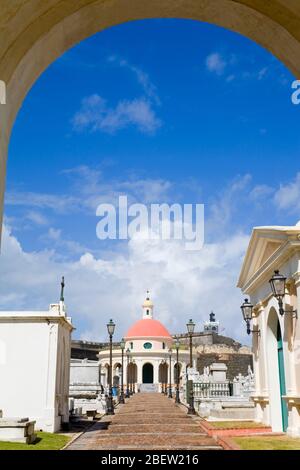 Santa Maria Magdalena Friedhof, Altstadt von San Juan, Puerto Rico Island, Vereinigte Staaten von Amerika Stockfoto