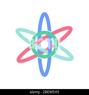 Atom Icon - Vektormolekül Illustration, Chemie Wissenschaft Symbol Stock Vektor