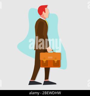 Geschäftsmann zu Fuß isoliert Vektor-Illustration Stock Vektor