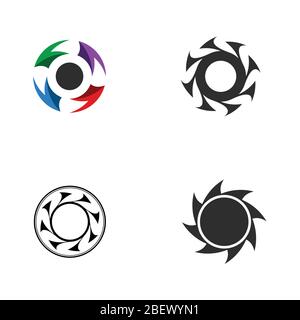 Creative Circle Logo Set, abstraktes Business und Firmenlogo, isoliert auf weißem Hintergrund. Stock Vektor