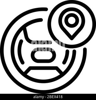 Symbol für die Position des unbemannten Taxis, Umrissstil Stock Vektor