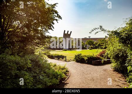 Luftbrücke-Denkmal, auf Deutsch als Luftbrückendenkmal bekannt, am Platz der Luftbrücke in Berlin, Deutschland Stockfoto