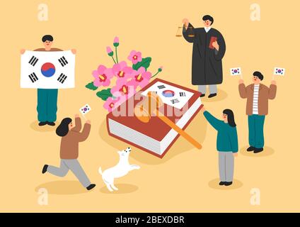 Verschiedene koreanische Jubiläen Illustration. Zu feiern und zu erinnern einen besonderen Tag in Korea. 008 Stock Vektor