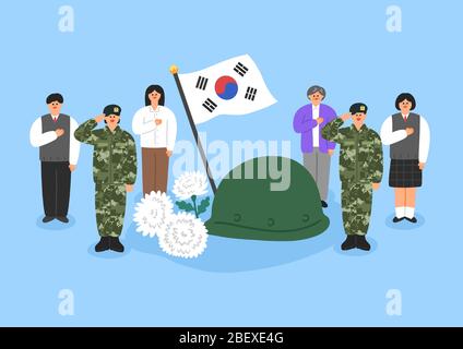 Verschiedene koreanische Jubiläen Illustration. Zu feiern und zu erinnern einen besonderen Tag in Korea. 007 Stock Vektor