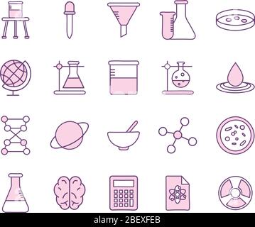 Science Line Style Icon Set Vektordesign Stock Vektor