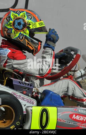 Lando Norris Cadet Karting Karriere. Stockfoto