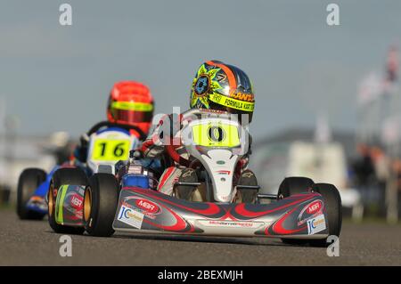 Lando Norris Cadet Karting Karriere. Stockfoto