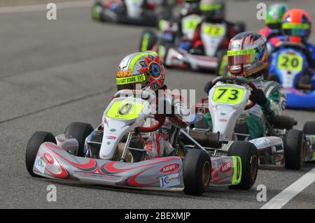 Lando Norris Cadet Karting Karriere. Stockfoto