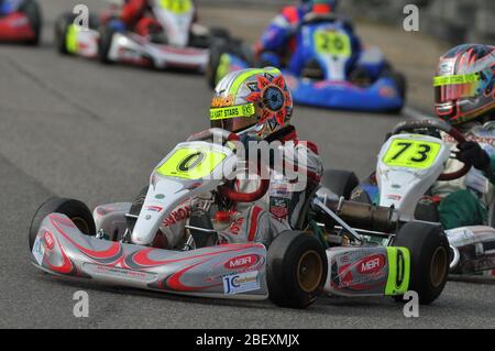 Lando Norris Cadet Karting Karriere. Stockfoto