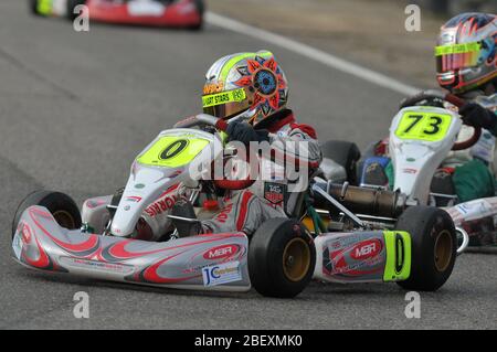 Lando Norris Cadet Karting Karriere. Stockfoto