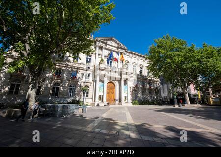 Hôtel de Ville d'Avignon - Fassade des Rathauses in Avignon, Frankreich, Europa Stockfoto