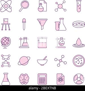Science Line Style Icon Set Vektordesign Stock Vektor