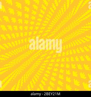 Abstrakter Hintergrund von orangefarbenen Linien diagonal auf gelbem Hintergrund Stock Vektor