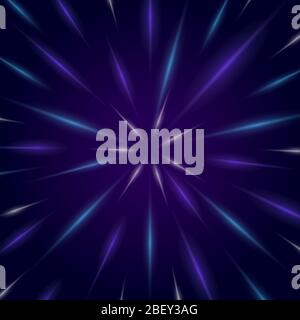 Raum Hintergrund mit blauen Strahlen. Vorlage für Text Stock Vektor