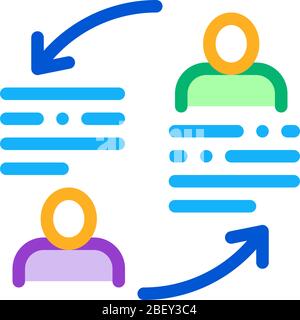 Wissensaustausch Symbol Vektor-Umriss Illustration Stock Vektor
