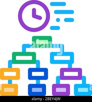 Darstellung der Vektorgrafik des Zeitsymbols des Algorithmus Stock Vektor