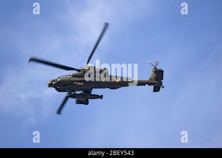 Israelische Luftwaffe (IAF) Hubschrauber, Bell AH-1 Cobra im Flug Stockfoto