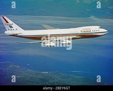 United Airlines zum 31. Januar 1974 Boeing 747 Flugzeug Stockfoto