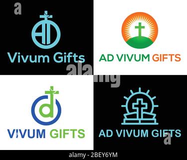 Buchstaben A D Kirche Logo Design. Stock Vektor