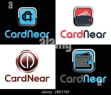 Geometrisches Logo mit C- und N-Buchstaben Stock Vektor