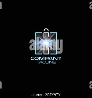 Feld Neonzeichen Vektor. Neonschild für Geschenke. Neonrahmen für dein Design. Vektorgrafik. Stock Vektor