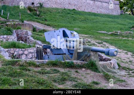 Artilleriepositionen auf dem Sapun-Berg. Sewastopol. Stockfoto