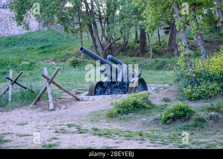 Artilleriepositionen auf dem Sapun-Berg. Sewastopol. Stockfoto