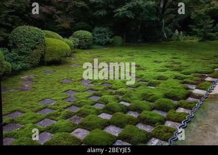 Moderner Zen-Moos-Garten Tōfuku-ji-Tempel, 15-Chōme 778 Honmachi, Higashiyama-ku, Kyōto, Kyoto Präfektur von Mirei Shigemori Stockfoto