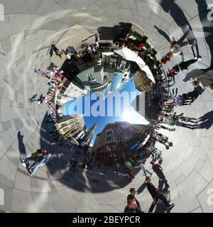 Vollkreis-Panorama: Stephansdom/ Domkirche St. Stephan, Wien, Oesterreich/ Wien, Österreich (nur für redaktionelle Verwendung. No Werbung. Refere Stockfoto