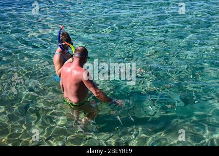 Schnorcheln in Caleta Buena, Playa Giron, Kuba Stockfoto