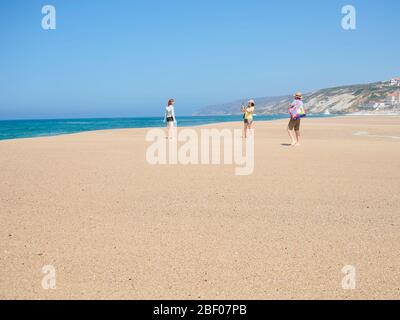 Strand von FAZ do Arelho in portugal im Sommer Stockfoto