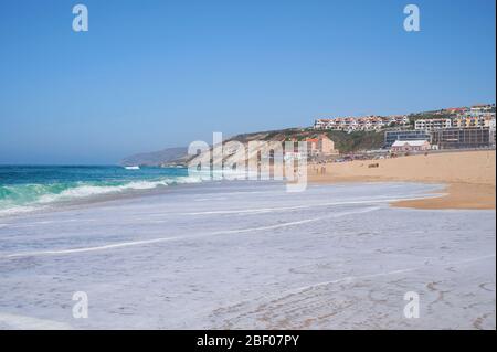 Strand von FAZ do Arelho in portugal im Sommer Stockfoto