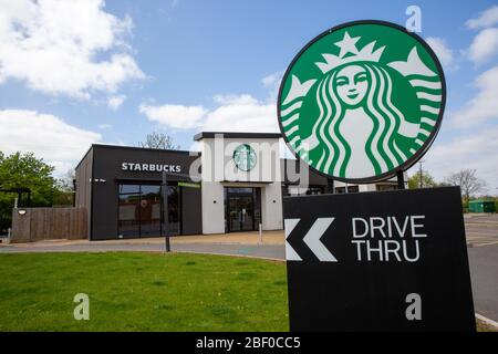 Starbucks Drive Thru in Brampton, Cambridgeshire. Stockfoto
