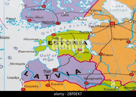 Europa, Karte von Estland Stockfoto