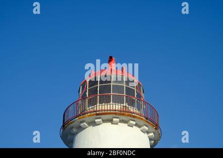 Stiller alter Leuchtturm am Talacre Strand in Nord Wales Stockfoto