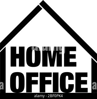 Einfache, schwarze Grafik mit Symbol oder Vektor-Symbol für das Home Office Stock Vektor