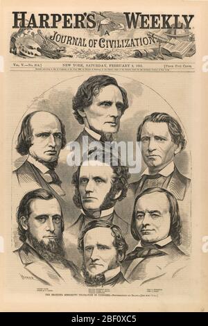 Die abspalternde Mississippi-Delegation im Kongress von Harpers Weekly 2. Februar 1861. Stockfoto